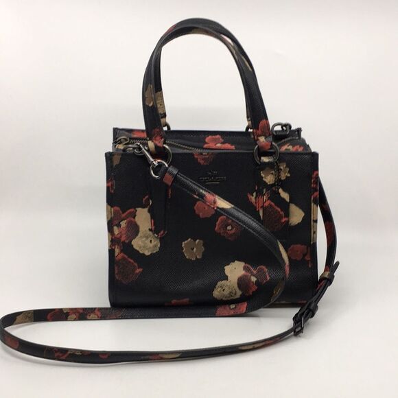 Coach Crosby Mini Carryall Satchel Floral Print Coated Canvas 33856 - Picture 3 of 17
